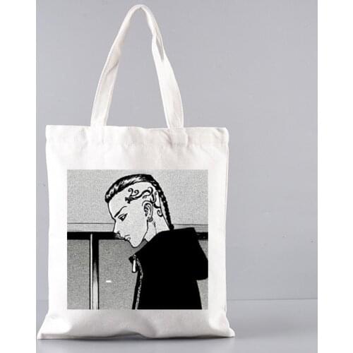 Tokyo Revengers Draken Ken Ryuguji Canvas Shopping Bag Print Female Cloth Shoulder Bag Eco Handbag Tote Reusable Shopper Bags