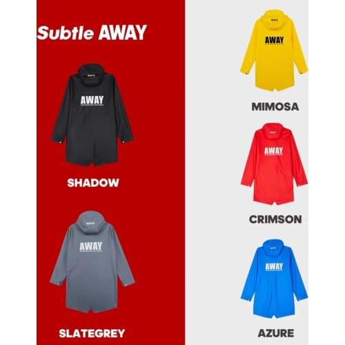 Subtle Lightweight Rubber Raincoat Unisex Men Women Clothes Covers Impermeable Rainwear Waterproof Hooded Poncho Multi-Color