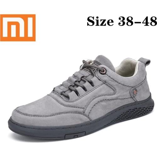 Mens genuine Leather Shoess lace up Trend Comfortable Men Shoes outdoor British Fashion Men High Top Sneakers Moccasins Men