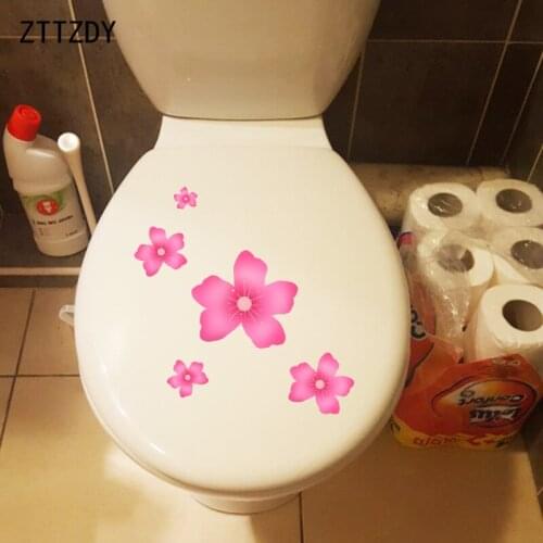 ZTTZDY 20.9*21.6CM Lovely Pink Peach Home Bathroom Wall Decor Decal Toilet Seat Stickers T2-0214