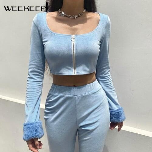 Женские синие куртки WEEKEEP China At AliExpress