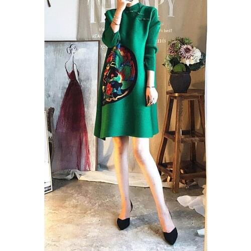 2021 New Summer Fashion Pleated Cheongsam Style Chinese Dress Womens Clothing, Printed High Collar Casual Full Sleeve OverSized