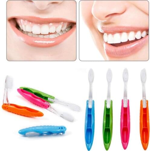1 Pcs Portable Travel Foldable Toothbrush Soft Bristle Camping Outdoor Toothbrush Oral Cleaning Care Random Color
