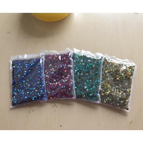 4bags mixed color ab ss20 crystal hot fix stones DMC Crystal Glass Strass Rhinestones wedding dress decoration