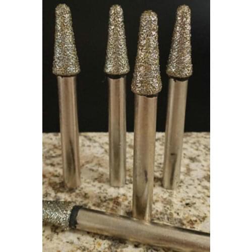 5pc 8mm Conical Sintered Stone Tools Composite Electroplating Granite CNC Router Bit Diamond Milling Cutter on 3D Relief Carving
