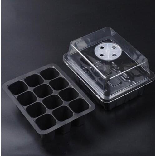 5Pcs Seed Incubator Tray Set Plant Starter Kit 12-hole Seedling Box With Lid Sprout Growth Tray For Families Farms Courtyards
