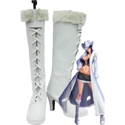One Piece Anime Nico Robin Cosplay Shoes Boots White Custom Made