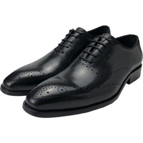 Oxford Brogue Formal Man Business Shoes Party Original Office Wedding Genuine Leather Handmade Dress Shoes for Man