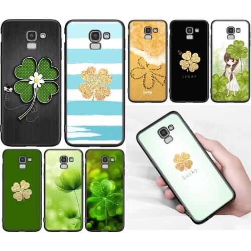 Four Leaf Clover Cover For Samsung Galaxy J8 J7 Duo J6 J5 Prime J4 Plus J3 J2 Core 2018 2017 2016 Phone Case
