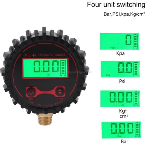 0-250 PSI Digital Tire Pressure Guage 1/4" with Flashlight for Car Truck Vehicle Bicycle Motorcycle Tyre Inflator Gauge S21 19