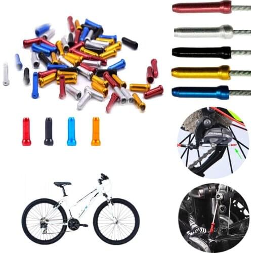 50PCS Bicycle MTB Shift Brake Wire End Core Cap Cable Aluminum Cover Gear Bikes Thread Wire Cap Shift Line Cap Parts Accessories