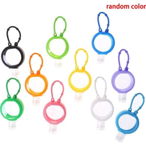 Round Silicone Mini Hand Sanitizer Holder Travel Portable Safe Gel Holder Hangable Liquid Soap Dispenser Containers For Kids