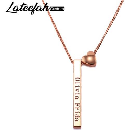 Lateefah Personality Letter Custom Name Fashion Necklace Tiny Dainty Heart Initial Necklaces Women Accessories Ladies Jewelry