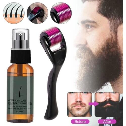 Beard Growth Kit Natural Beard Growth Serum Promote Beard Regrowth Full Thick for Men Main tenance Beard Grow Kit