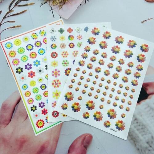 New Sunflower Pattern Nail Art Sticker Self-adhesive Transfer Decal 3D Slider DIY Tips Nail Art Decoration Manicure Package