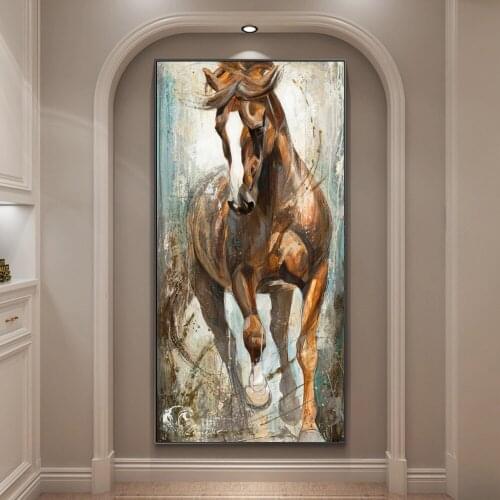 Wall Art Decoration Canvas Painting Abstract Horse Poster Print Canvas Art Animal Picture for Living Room Cuadros Home Decor