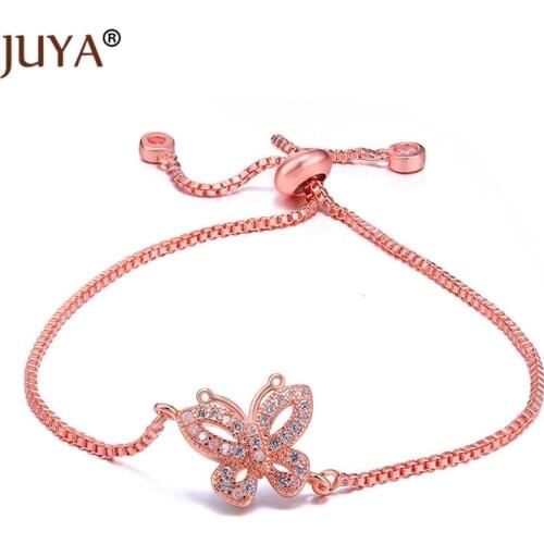 NEW Arrival Luxury AAA Zirconia Butterfly Charm Bracelets For Women Gold Chain Adjustable bracelet femme Jewelry Gift