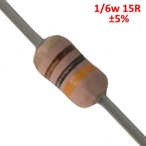 PHISCALE Carbon film resistor 15Ohm 1/6w 0.167w 5% Tolerance 1000pcs