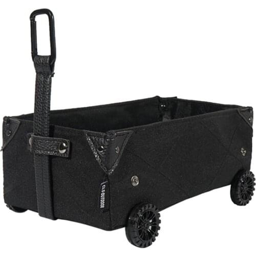 Outdoor Camping Storage Box Mini Camping Car Tissue Box DIY Canvas Folding Trolley Shopping Cart