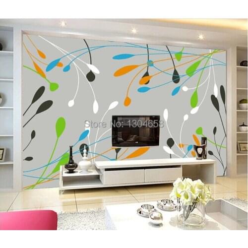Custom large murals, simple fashion colour line wallpaper, TV setting wall of the sitting room bedroom Papel DE parede