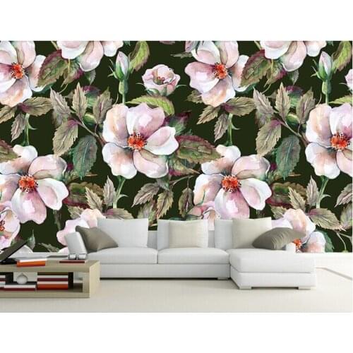 Custom flowers wallpaper 3D, hand drawn and fresh flower painting for the living room bedroom wall waterproof wallpaper