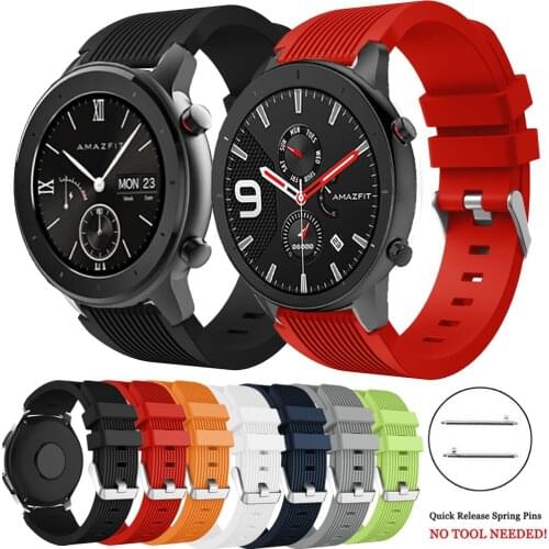 For Xiaomi Huami Amazfit GTR 47mm 42mm Amazfit Bip Pace Lite e 2S Silicone Watch Band Strap Bracelet Watchband 20/22mm