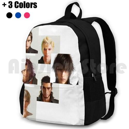 Final Fantasy Xv Outdoor Hiking Backpack Waterproof Camping Travel Final Fantasy Xv Noctis Luna Prompto Gladio Ignis Ardyn