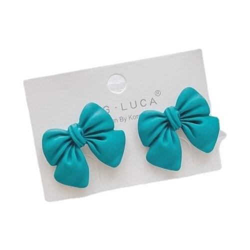 Korean Stud Earrings Little Kawaii Cute Women Wholesale Sweet Solid Bow Knot Fashion Jewelry Girls gift