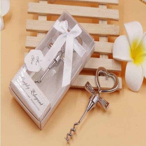 Stainless Steel Corkscrew Wine Bottle Opener Love Heart Wedding Favor Gift Party Supplies LX1956