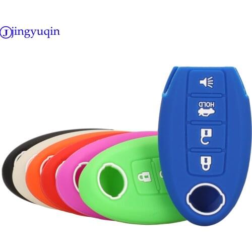 Jingyuqin 4 Buttons For Nissan Murano Armada Versa Sentra Leaf Remote Car Key Case Silicone Protect Shell Car Accessories