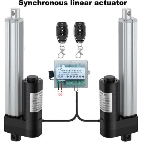12V 24V 50-400MM Stroke Synchronous linear actuator with 2 Remoto Controller 1500N 3000N 4000N Thrust No Noise DC Gear motor
