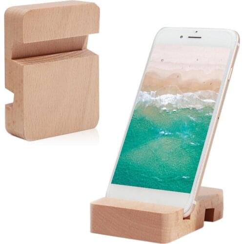 Slot Wood Bracket Phone Bracket Phone Stand IPad Flat Bracket Desktop Mobile Phone Universal Double Simple Solid Wood Mobile