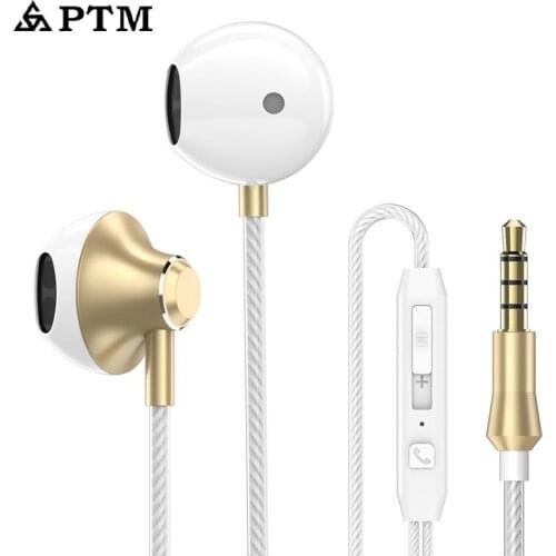 3.5mm Stereo Earphones Portable Earphone Wired In-Ear Headset no bluetooth with Microphone not wireless headphones for Huawei