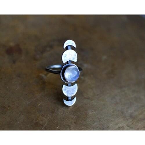 High quality Moon Phase Rings Dainty Stacking Ring for Women Vintage Jewelry Gift