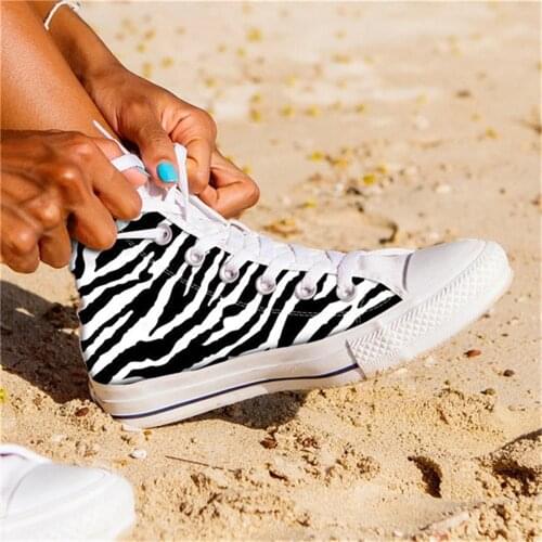 INSTANTARTS Casual Spring Sneakers Women Flats Zebra Print Vulcanized Classic High Style Ladies Shoes Comfort Zapatos De Mujer