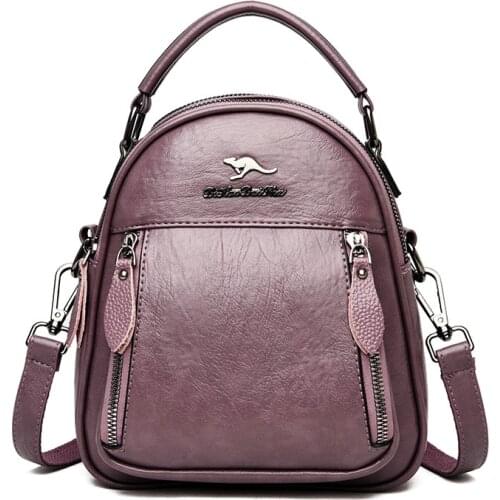 Girls Preppy for Teenage Girls Leather Backpacks for Women Multifunction Travel Backpack Kangaroo Backpacks