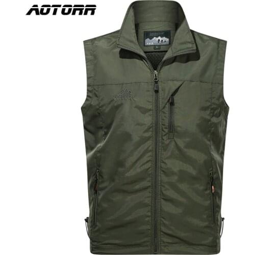 Mens Jacket Sleeveless Vest Men Summer Casual Travels Hiking Work Tactical Waistcoat Male Outwdoor Fishing Zipper Waistcoats