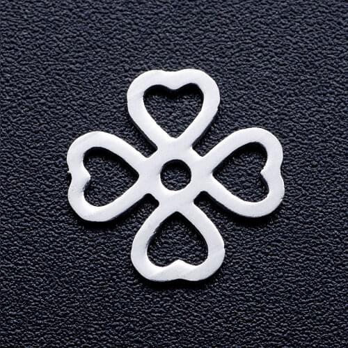 10pcs/lot Flower Connector DIY Jewelry Charms Wholesale 100% Stainless Steel Factory Direct Charm for Bracelet Making