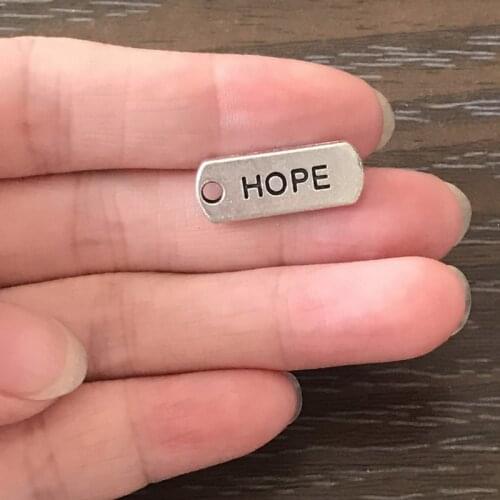 12PCS Inspirational Charms Zinc Alloy Rectangle Word Affirmation Charms HOPE Charm Pendants for Bracelet Necklace Jewelry Making