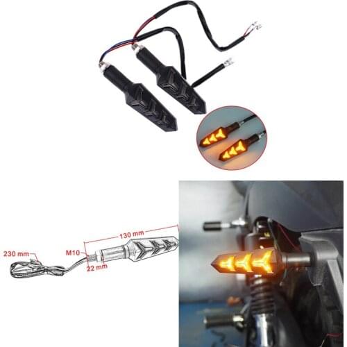 2Pcs/lot Flowing Water LED Motorcycle LED Turn Signal Lamp Sequential Indicator Light Amber