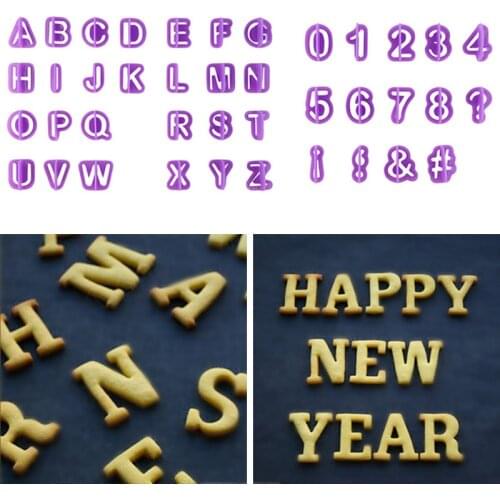 40Pcs/set Alphabet Number Cookie Cutter Plastic Letter Fondant Cake Decorating Tools Diy Baking Tools Baking Accessories
