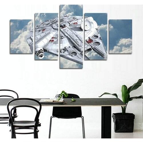 No Framed Canvas 5 Pieces Warship Wars Spaceship Movie Wall Art Posters Pictures Paintings Home Decor for Living Room Decoration