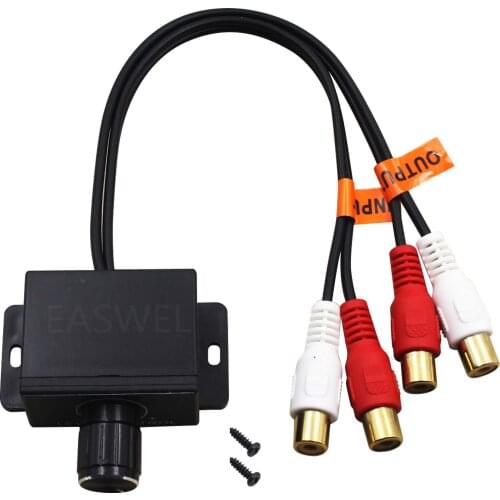 Car Home Audio Amplifier Bass RCA Gain Level Volume Control Knob LC-1 Black U1D9