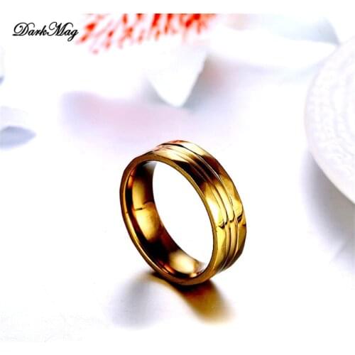 DarkMag Fashion Simple Cutout Rings for Women Gold Color Wedding Party Stainless Steel Jewelry Ladies Gifts Dropshippping
