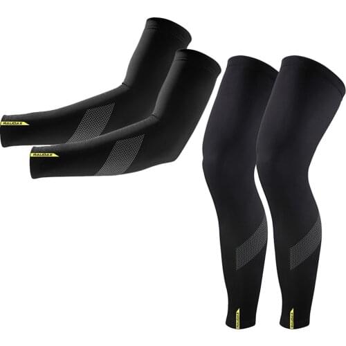 Pro Team MAVIC Cosmic Leg Warmers Black UV Protection Cycling Arm Warmer Breathable Bicycle Running Racing MTB Bike Leg Sleeve