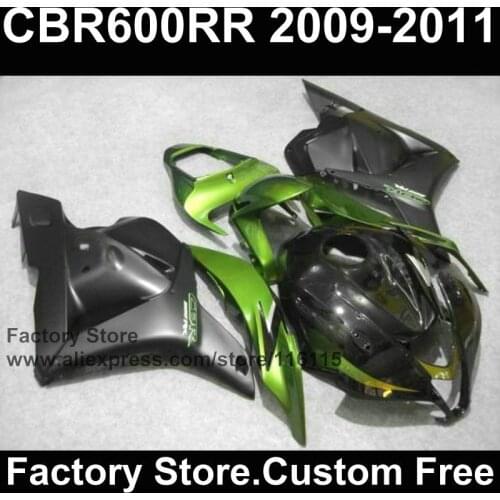 Custom Motorcycle Injection ABS fairings set for HONDA F5 CBR600RR 2009 2010 2011 black green fairing kit CBR 600 RR 09-12