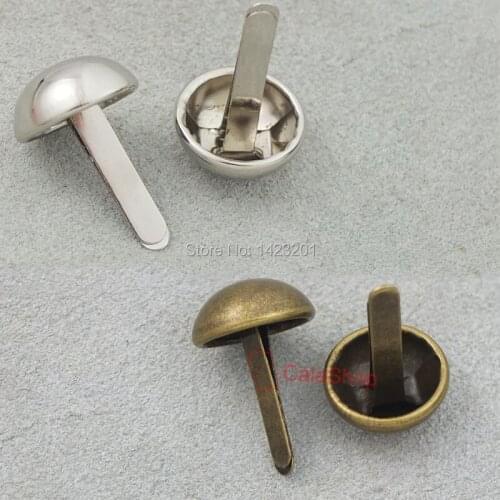 100 pcs / Lot 15mm 5/8" Round Purse Handbag Feet NAILHEADS Stud Spike bag Leather Nickel Bronze choice F163F3 F163C16