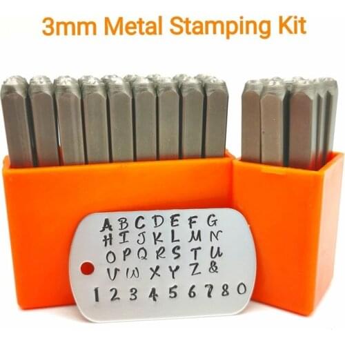 3mm letter number metal stamping set alphabet steel stamps leather wood jewelry making tool custom logo craft embossing punch