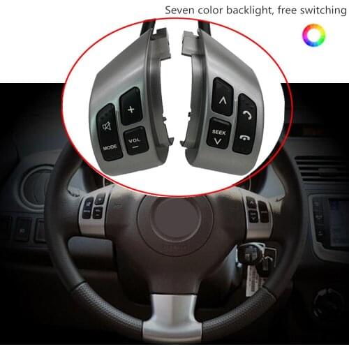 7 color backlight, free switching Multifunction Steering Wheel Switch Button Audio Volume Switch For 2006-2013 Suzuki Swift SX4