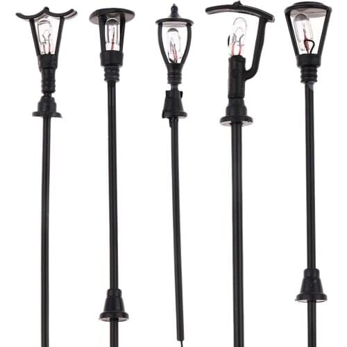 20 Pieces Model Railway Railroad Garden Model Outdoor Led Lamppost Lamps Yard Street Lights HO Scale for Building Layout